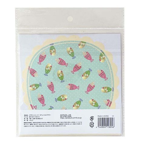 デザインペーパー９Ｐ　レトロフラワー